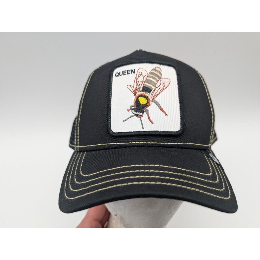 Goorin Bros Queen Bee Trucker Hat Black Yellow Farm Collection Snapback Cap